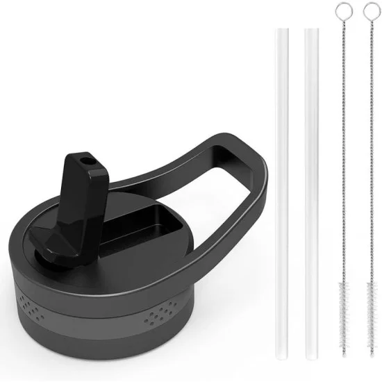 Buzio Standard Replacement Straw Lid with Straw and Brush - Black